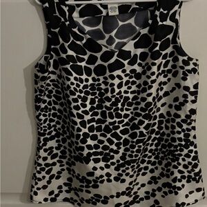 Doncaster Collection Black white Sleeveless Silk‎ round Neck Top Womens size 12